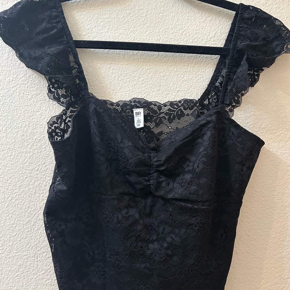 BP Black Floral Lace Top